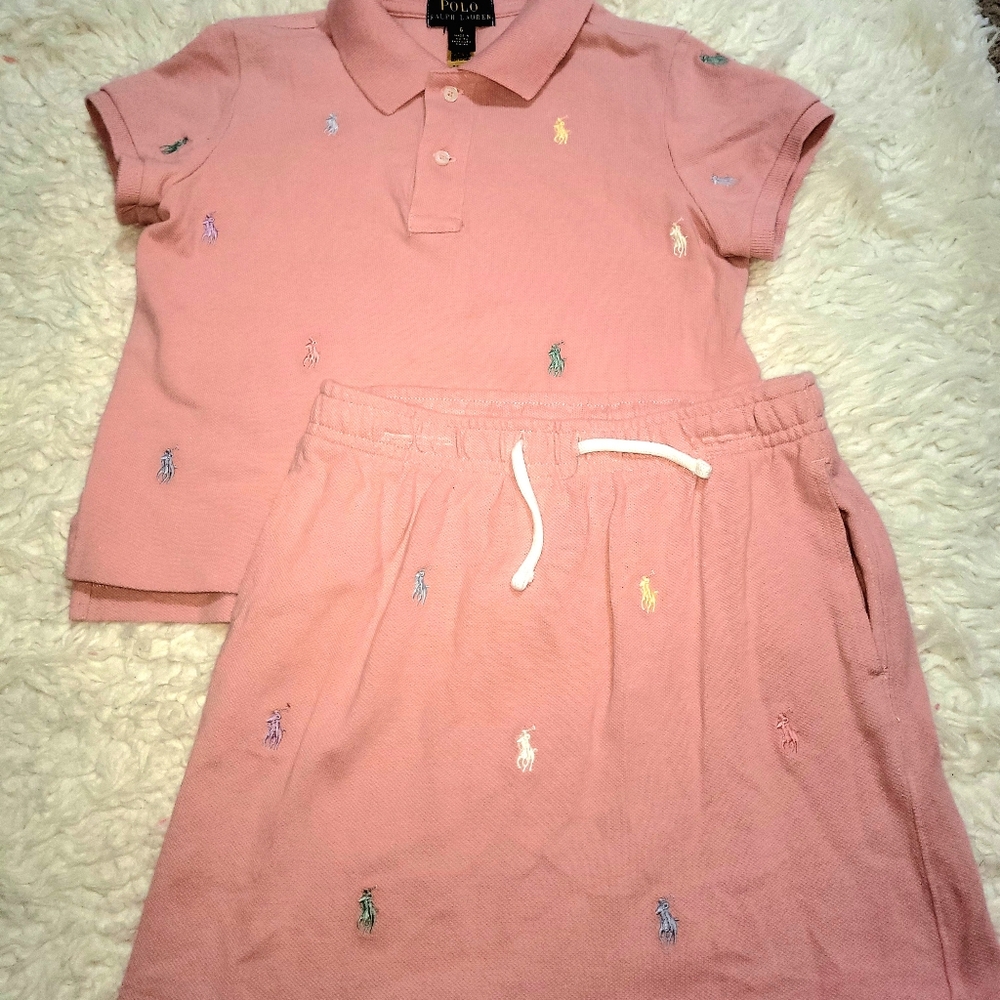 Girls Polo Ralph Lauren skirt set